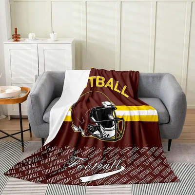 Football Helmet Stripes Design Blanket for Game Day Comfort