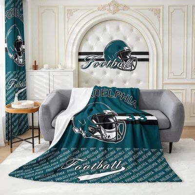 Team Helmet Football Design Blanket for Philadelphia Fans
