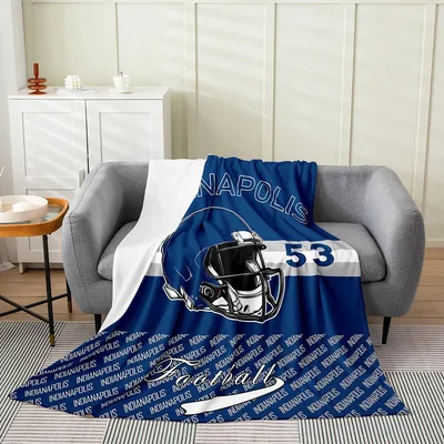 Blue Football Helmet Design Blanket Indianapolis Style