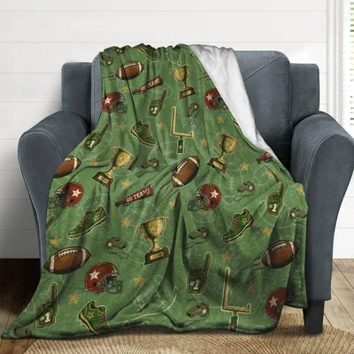 American Football Pattern Blanket: Vintage Sports Gear Design