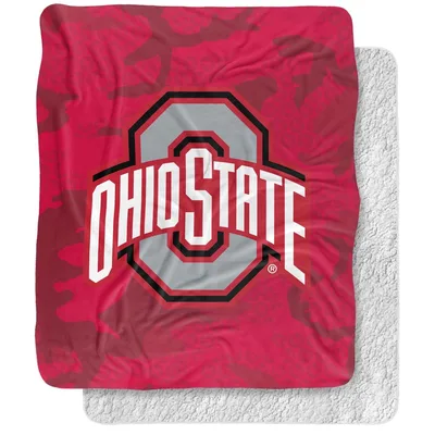 Red Camo Block Letter Blanket: Ohio State Logo Design