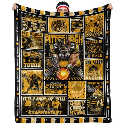 Football Fan Game Day Collage Blanket Pittsburgh Legacy Design