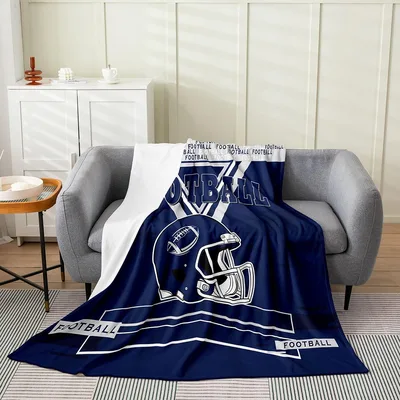Navy Football Helmet Blanket: Bold Helmet Design for Fans
