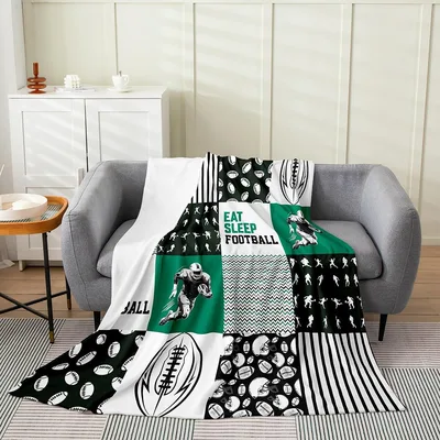Eat Sleep Football Patchwork Blanket for True Fans
