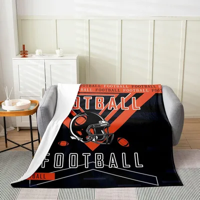 Football Helmet Stripe Design Blanket for Game Day Fans