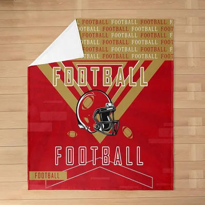 Football Helmet Red Gold Blanket: Bold Football Design for Fans