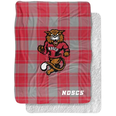Red Plaid Wildcat Spirit Blanket: NDSCS Mascot Design