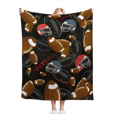 Football Helmets Pattern Blanket: Cozy Gear for Fans