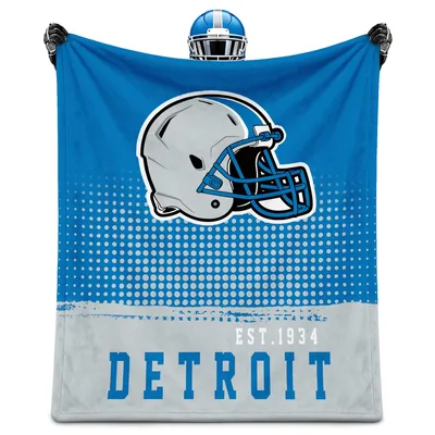 Blue Football Helmet Fan Blanket Celebrating Detroit Est 1934 Heritage