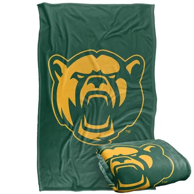 Bear Mascot Head Logo Blanket: Bold Green and Gold Bear Design