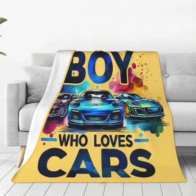 Sports Car Enthusiast Blanket: Boy Who Loves Cars Design