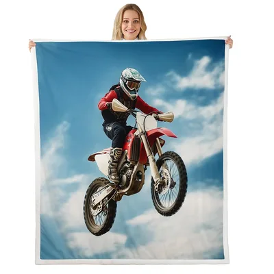 Dirt Bike Jump Blanket for Motocross Fans
