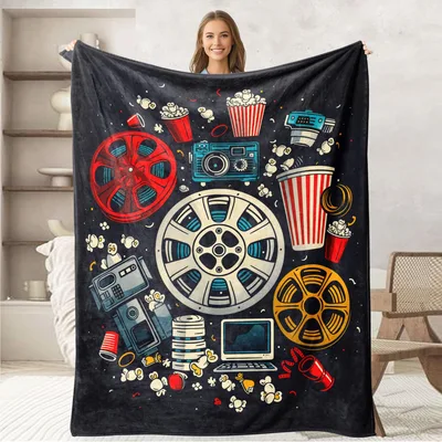 Movie Theater Film Reels Blanket for Cinema Lovers