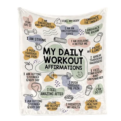 Workout Affirmations Fitness Blanket