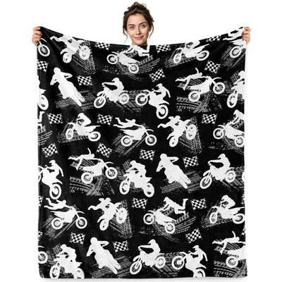Dirt Bike Motocross Racing Blanket for Track Fans