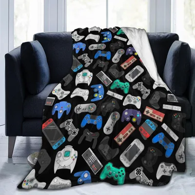 Retro Video Game Controllers Blanket: Nostalgic Controller Pattern