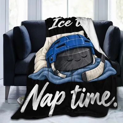 Hockey Puck Sleeping Blanket: Ice Time Nap Time Design
