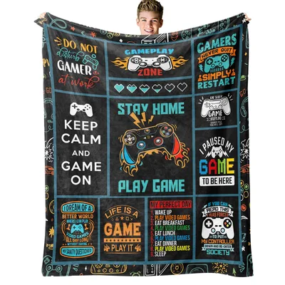 Gamer Video Game Controller Blanket: Stay Home Play Game Design