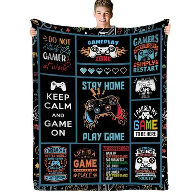 Gamer Rules Video Game Blanket for Players Who Live to Play