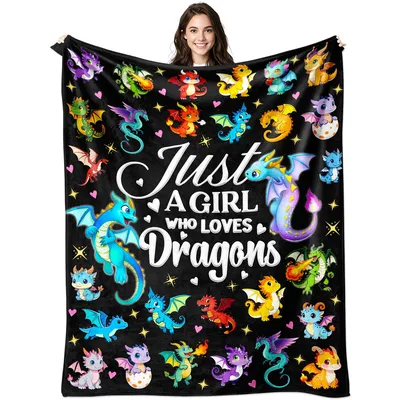 Dragons Girl Blanket: Just A Girl Who Loves Dragons Design