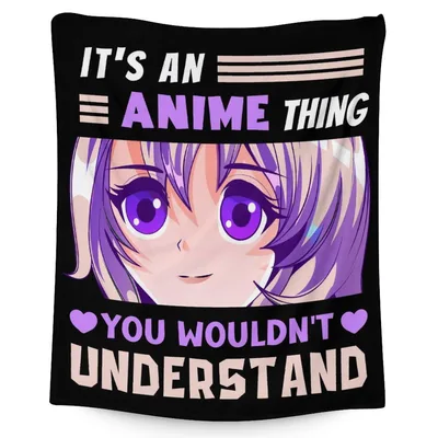 Anime Girl Purple Eyes Blanket for Fans of the Genre