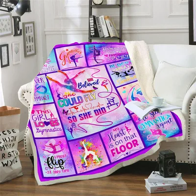 Gymnastics Girl Inspirational Blanket features She Believed