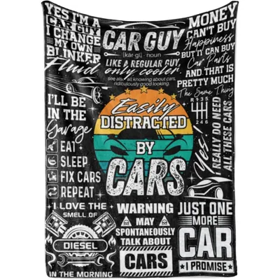 Car Guy Car Enthusiast Blanket: Easily Distracted by Cars Design