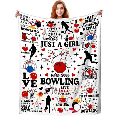 Bowling Girl Pins Blanket for Lovers of the Sport