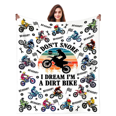 I Don't Snore Blanket: Dreaming of Dirt Bike Racing