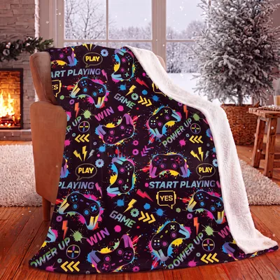 Start Playing Neon Gaming Blanket for Video Game Lovers