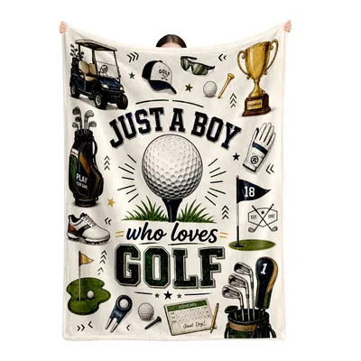 Golf Lover Blanket: Just a Boy Who Loves Golf Design
