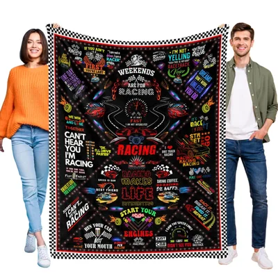 Race Car Racing Blanket for Track Lovers and Speed Enthusiasts
