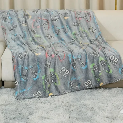 Gamepad Controllers Let's Go Blanket for Gamer Throw