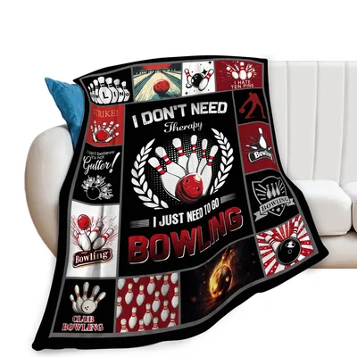 Bowling Lover Pins Blanket: I Don't Need Therapy to Go Bowling