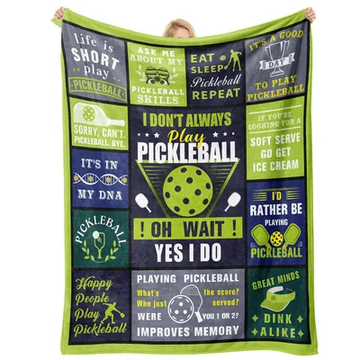 Pickleball Funny Quotes Blanket features playful slogans