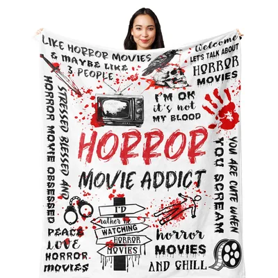 Horror Movies Bloody Film Blanket for the Movie Addict