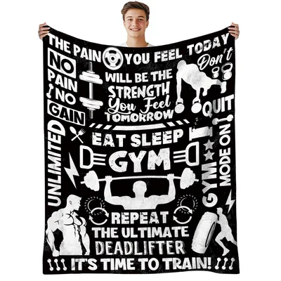 Gym Motivation Eat Sleep Blanket for the Dedicated Lifter