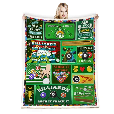 Billiards Pool Sports Blanket for Kids and Teens Who Love the Game