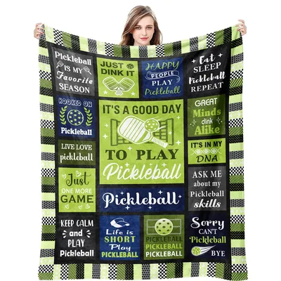 It's a Good Day to Play Blanket: Pickleball Collage Design
