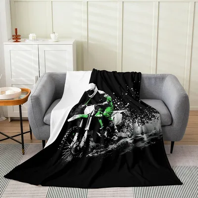Dirt Bike Rider Racing Splash Blanket for Off-Road Fans