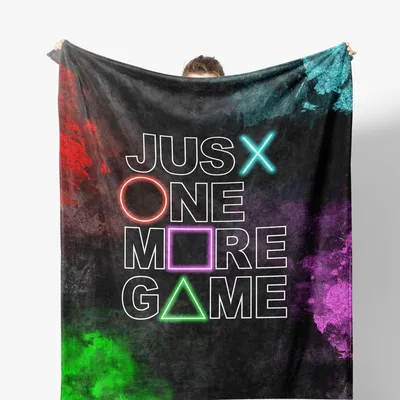 Gamer Gaming Controller Symbols Blanket: Just One More Game Design