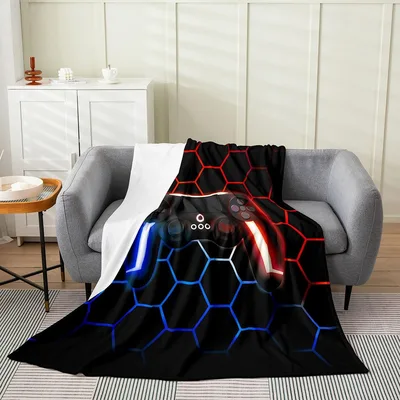 Red Glow Gamer Controller Blanket for Gaming Enthusiasts