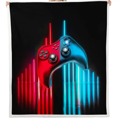 Neon Gaming Controller with Sound Blanket for Video Game Lovers