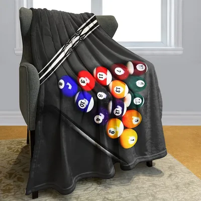 Pool Billiard Balls Print Blanket: A Game Room Throw for Players