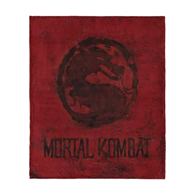 Circle Dragon Emblem Design Blanket: Red Mortal Kombat Fleece Throw