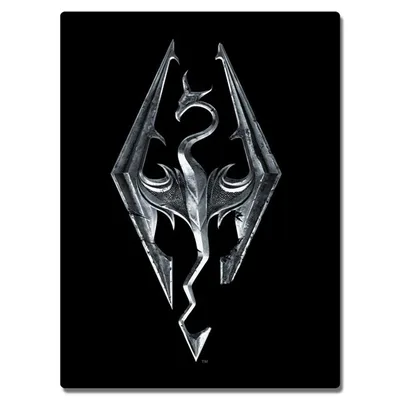 Dragon Emblem on Black Blanket: Silver Dragon Shield Design