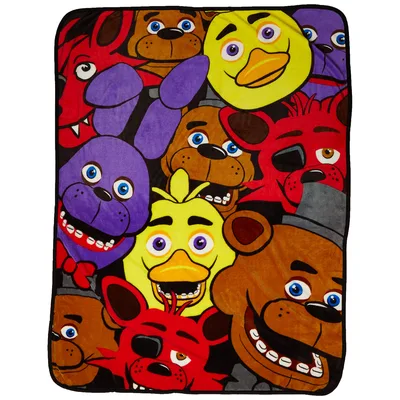 Animatronic Characters Group Pattern Blanket for Fan Favorites