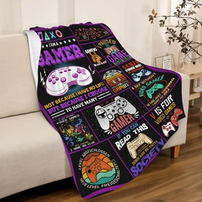 Gamer Controllers Collage Design Blanket for the Dedicated Player