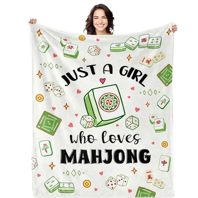 Just a Girl Blanket: Mahjong Lover Design for Game Nights