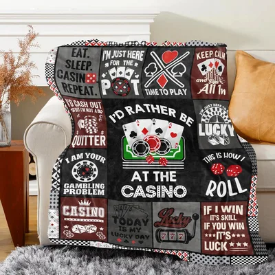 I'd Rather Be at the Casino Blanket for Gamers